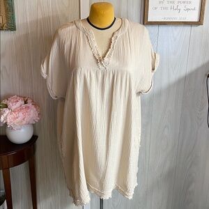Zenana Outfitters Light Beige Knit Top